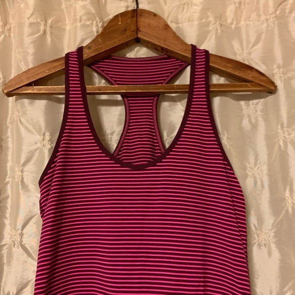 Lululemon Pink Cool Racerback Tank Top  Stripe - Picture 3 of 11
